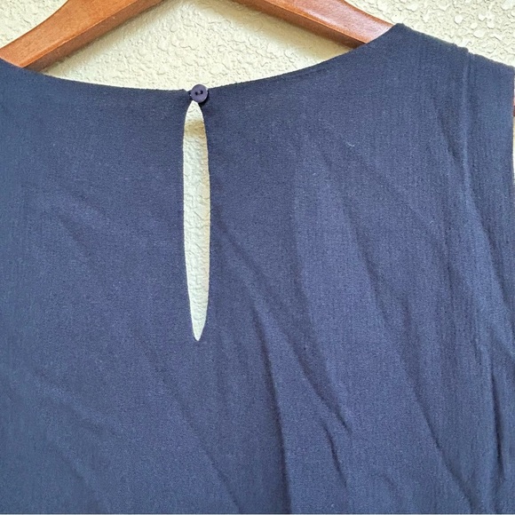 Skies Are Blue Anthropologie Navy Embroidered Sleeveless Summer Dress Size Small - Picture 5 of 7